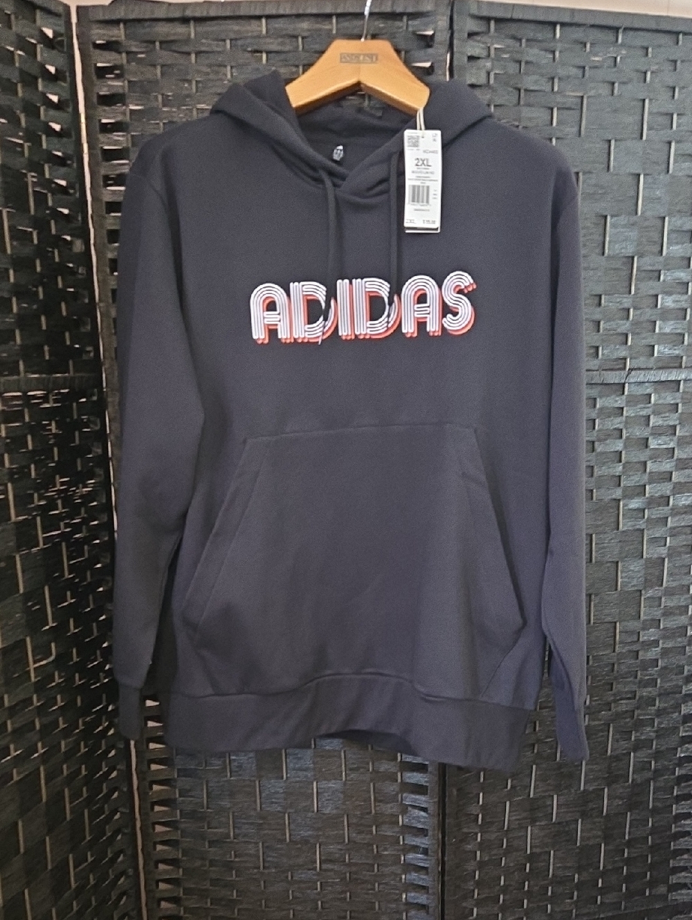 Adidas Men’s Black Hoodie with Retro Logo Mens 2XL NWT